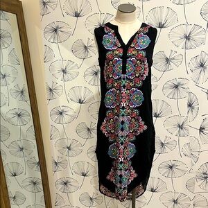 Embroidered Black Dress
